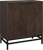 Henn&Hart 28" Fluted Wooden Accent Cabinet, Modern Ribbed Sideboard Buffet Cabinet with 2 Doors and an Adjustable Shelf for Living Room, Dining Room, Bedroom or Entryway, Alder Brown
