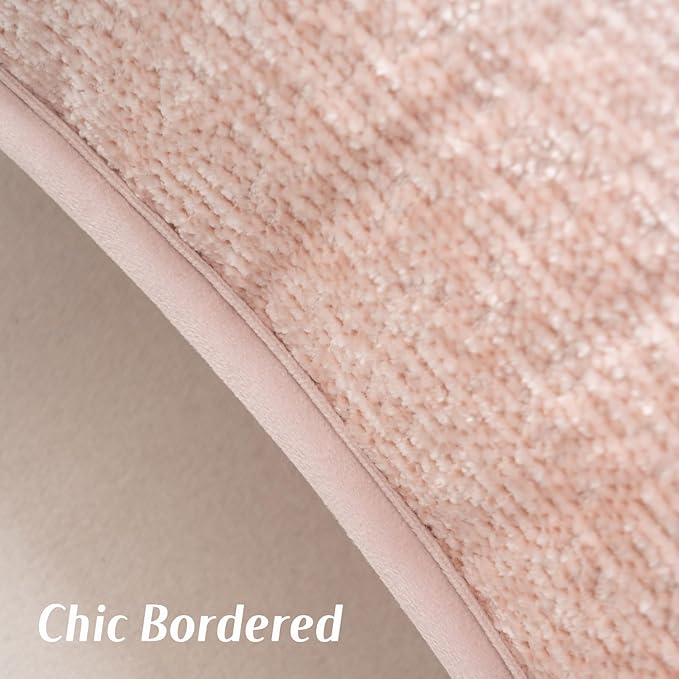 FUTEI Pink Chenille Throw Pillow Covers 20x20 Inch Set of 2,Soft Cozy Bound Edge Design Cushion Case,Home Decor for Couch Bed Living Room