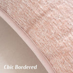 FUTEI Pink Chenille Throw Pillow Covers 24x24 Inch Set of 2,Soft Cozy Bound Edge Design European Cushion Cover,Home Decor for Couch Bed Living Room