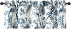 Lush Decor Dolores Light Filtering Valance Curtains Single, 52" W x 18" L Blue - Valances for Windows - Vintage Valance Floral - Coquette Décor