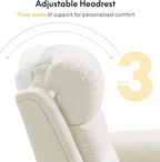 FLEXISPOT XRC6-Pro Nursery Power Glider Recliner with Adjustable Headrest, 270° Swivel Rocker Recliner for Nursery w/Massage & Heat, Water & Stain Resistant Ribbed Chenille, FSC Certified, Beige