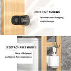 Homykic Over The Toilet Storage, 3-Tier Bamboo Bathroom Shelf with 3 Hooks, Above Toilet Organizer Rack Freestanding for Small Space, Restroom, Laundry, Easy Assembly, Natural