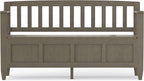 SIMPLIHOME Brooklyn Entryway Storage Bench - 48 inch Wide Solid Wood Storage Seat in Farmhouse Grey, Contemporary Bench for Entryway or Living Room with Lift-Up Lid and Slatted Backrest