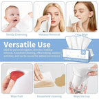 Disposable Face Towels 600 Count, Ultra Soft & Thick Facial Towels for Sensitive Skin, Biodegradable & Lint-Free Makeup Remover Dry Wipes, Multi-Purpose Cleansing Towelettes for Face Wipes