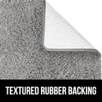 GORILLA GRIP Bathroom Rugs, 60x24, Ultra Soft Absorbent Mat, Thick Plush Bath Rug, Machine Washable, Microfiber Quick Dry, Mats for Shower, Bathtub and Floor, Home Decor Accessories, Gray