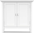 SIMPLIHOME Redmond SOLID WOOD 32 inch Wide Transitional Low Storage Cabinet in White for the Living Room, Entryway and Family Room
