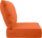 Luxury 24x24x6 Inch Patio Chair Cushions Set of 3 - Memory Foam Deep Seat Water-Resistant Patio Cushion for Lawn Dining Rocking Swivel Chairs Loveseat 3-Seater Sectional Sofa - Orange