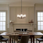 Kichler Winslow 19.75" Chandelier in Olde Bronze®, 5-Light Chandelier for Dining Room, Living Room, or Bedroom, Clear Seeded Glass, (19.75" W x 16" H), 44030OZ