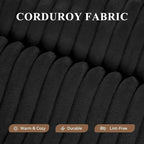 134" Boneless Couches for Living Room,Modular Sectional Sofa with Ottoman,Cloud Couch in a Box,Sponge Compression U Shaped Sofas with Chaise No Assembly Required,Black,1pcs
