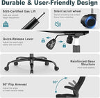 AnyGod Executive Office Chair, Comfy Ergonomic Computer Desk Chairs with Flip-up Armrests, Lumbar Support, High Back, 360° Swivel and Rocking Function for Home Office