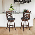 ERGOMASTER Swivel Bar-Stools Set of 2 Brown Counter Height Barstool 24 Inch Seat Bar Chair