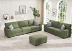 Wanderwell Oversized Modular Sectional Sofa, 6-Seater U Shaped Couches with Movable Ottoman,Corduroy Sectional Couch with Wide and Deep Seats Suitable for Living room,Bedroom,Apartment (Olive, 2+3+OT)