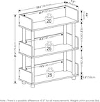 Furinno TURN-N-TUBE 3-Tier Display Shelf, Storage Shelves, Book Shelf, Open Shelves with Rounded Corner Top Edges, for Organization and Storage, Living Room, Home Office, Amber Pine