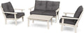 POLYWOOD® Lakeside Deep Seating Set, Sand/Ash Charcoal