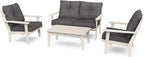 POLYWOOD® Lakeside Deep Seating Set, Sand/Ash Charcoal
