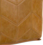 SIMPLIHOME Morden Contemporary Square Pouf in Brown Genuine Leather for The Living Room, Bedroom and Kids Room