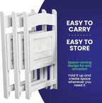 Simplex Furniture Modern White Resin Foldable Chair - 24 Pack, Stackable, Lightweight, Indoor/Outdoor, Rental Grade - Folding Chairs with Padded Seats