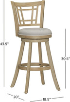 Hillsdale Fairfox Swivel Stool with Rectangular Lattice Back, Natural