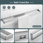YACVCL 4-Piece Bathroom Hardware Set Brushed Nickel Towel Bar Set Premium Stainless Steel Bath Towel Holder Sets Towel Racks Wall Mounted
