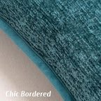 FUTEI Teal Chenille Throw Pillow Covers 24x24 Inch Set of 2,Soft Cozy Bound Edge Design European Cushion Cover,Home Decor for Couch Bed Living Room