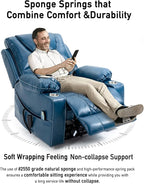 Oversized Lazy Boy Recliner Chair, 2 Motor Leather Recliner, Nursing Lift Chair with Massage and Lumbar Heating, Functional Adult Power Recliner with Cup Holders