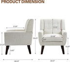 Accent Chair, Modern Fabric Armchair for Living Room, Comfy Upholstered Arm Chair Tufted for Indoor Bedroom Office Room (Beige)
