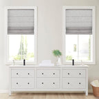 Madison Park Kyler Cordless Roman Shades - Single Panel, Lightweight Linen Blend Fabric, Natural Design, Easy Installation, Light Filtering Window Blind, Bedroom, Living Room Decor 29" W x 64" H Grey