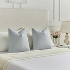 FUTEI Dusty Blue Chenille Decorative Throw Pillow Covers 26x26 Inch Set of 2,Soft Cozy Faux Linen Textured Euro Pillow Shams,Farmhouse Home Decor for Couch Living Room