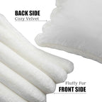 Neelvin Cream White Faux Fur Cozy Soft Striped Decorative Throw Pillow Covers 22x22 inch Set of 2,Velvet Pillowcase Cushion Case for Sofa Couch