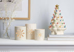 Lenox Figurine, Treasured Traditions Ivory Light-Up Ceramic Christmas Tree Figurine, Christmas Decorations, Holiday Winter Decor Indoor (Ivory, 1 Piece, 8.82-Inch Height) 3 AAA Batteries Not Included