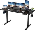 Shahoo 55 Inch Standing Desk, Electric Height Adjustable Computer Desks with Hook and Cable Hole, Black