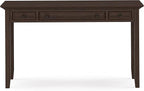 SIMPLIHOME Amherst SOLID WOOD Transitional 54 Inch Wide Desk in Farmhouse Brown, For the Office Desk, Writing Table, Workstation and Study Table