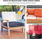 Easy-Going Waterproof Patio Cushion Covers ONLY Cover 24x22x4 inch 2 Pack Replacement Non-Slip Outdoor Seat Cushion Slipcover with Zipper. Navy