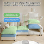 Cloud Couch, Modular Sectional Sofa with Ottoman, Charging Station, Throw Pillows, Cup Holders, Modern Convertible L Shaped Couches for Living Room, Bedroom (White, 116"- L Shape)