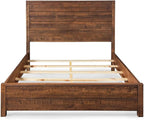 Grain Wood Furniture Montauk Solid Wood Bed, King Size, Rustic Walnut