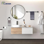 5 Pieces Bathroom Hardware Set Matte Black Towel Bar Set Includes 23.6” Towel Bar, Towel Ring Holder, Toilet Paper Holder and Two Towel Hooks, Bathroom Accessories Set SUS304 Wall Mounted