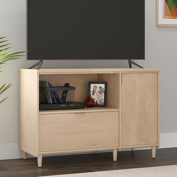 Sauder Clifford Place Commercial Office Credenza, for TVs up to 46", in a Natural Maple Finish