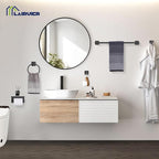 5-Piece Black Bathroom Hardware Set, SUS304 Stainless Steel Bathroom Accessories Set 23.6 inches Towel Bar, Toilet Paper Holder with Shelf, Towel Ring and Two Towel Hooks Wall-Mounted