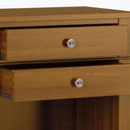 SIMPLIHOME Carlton Bedside Table - 24 inch Wide Solid Wood Nightstand Table in Light Golden Brown, Transitional Bedroom Side or End Table with 2 Drawers, Open Storage Shelf and Bronze Hardware