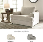Signature Design by Ashley Soletren Contemporary Chenille Chair and a Half, Off-White