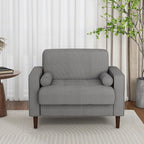Oversized Accent Chair Set of 2, Corduroy Fabric Mid Century Modern Armchair with Large Seat for Living Room Bedroom Reading