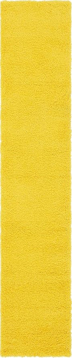 Unique Loom Solid Shag Collection Area Rug (2' 6" x 13' 1" Runner, Tuscan Sun Yellow)