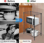 Whitmor 3 Tier Storage Shelves, Heavy Duty Metal Shelving, 400 lbs Capacity per Shelf, 1200 lbs Total, Easy Assembly for Kitchen, Garage, Plant, 18" L x 12" W x 26.4" H, Black