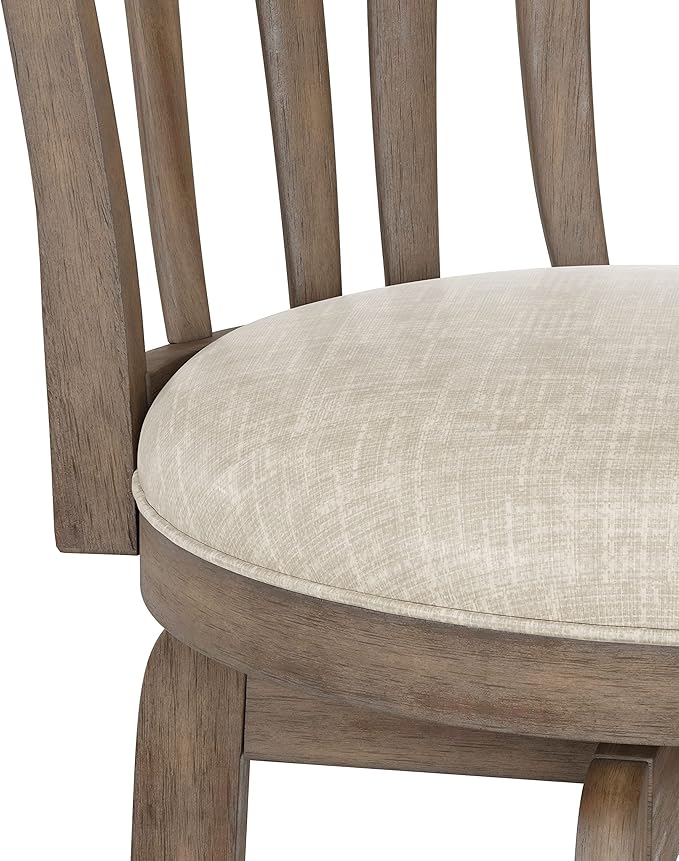 Hillsdale 29.5" Savana Wood Swival Bar Height Stool, Brown Gray