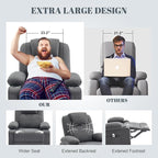 Oversized Swivel Rocker Recliner Chair with Heat and Massage, Large Big Recliner Chair for Living Room, 360 Degree Swivel Rocking Single Sofa with Cup Holders and USB Port(Fabric, Dark Grey)