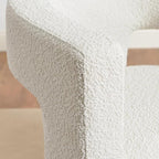 KINWELL 28" W Modern Boucle Accent Chair, Mid Century Upholstered Square Armchair, No Assembly Single Sofa Side Chair for Living Room Lounge Bedroom (Cream)