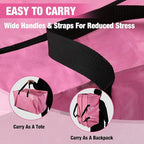 WORKPRO 6 Pack Extra Large Moving Bags with Zippers & Carrying Handles Backpack Straps, Heavy-Duty Storage Tote for Space Saving Moving Storage (Pink)