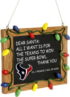 NFL Resin Holiday Christmas Chalkboard Sign Ornament