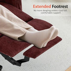 MCombo Power Lift Recliner Chair for Elderly, Lift Chair with Heat and Massage for Tall People, USB&Type C Ports, Extended Footrest, Cup Holders, Fabric 7516(Large,Sangria)