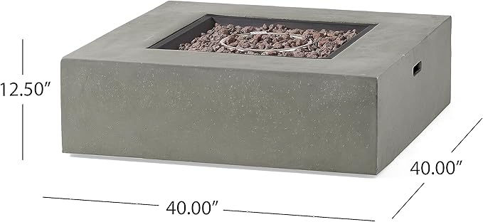 Christopher Knight Home Cape Coral Outdoor Aluminum Chat Set with Fire Table, Khaki / Light Grey